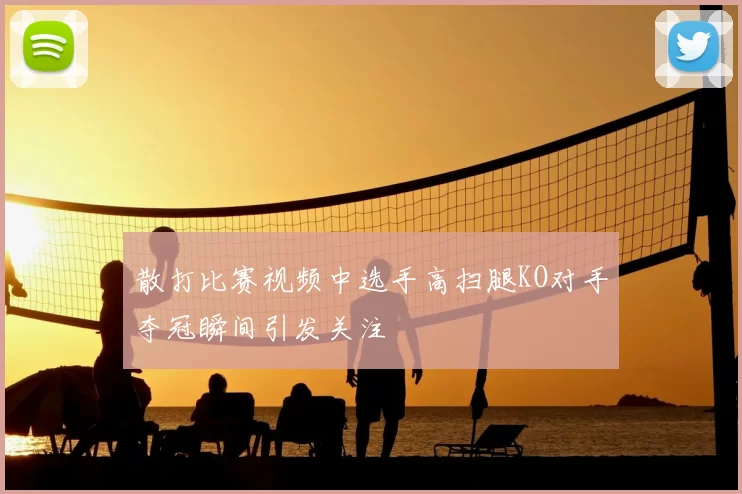 散打比赛视频中选手高扫腿KO对手夺冠瞬间引发关注